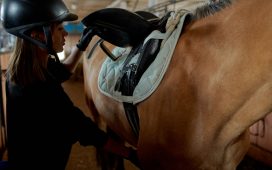 Correct position of the rider's leg in the stirrup