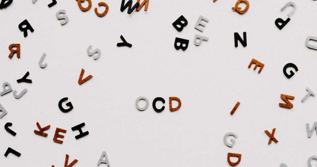 scattered letters formed into OCD