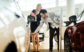 the buyer chooses a car in the dealership