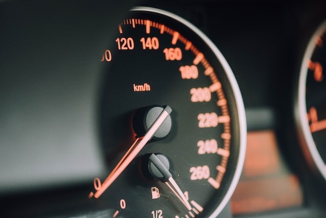 photo of speedometer